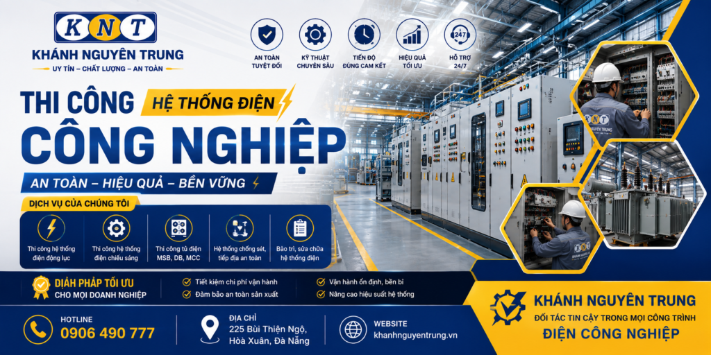 KNT thi công điện công nghiệp, bảo trì xử lý hệ thống